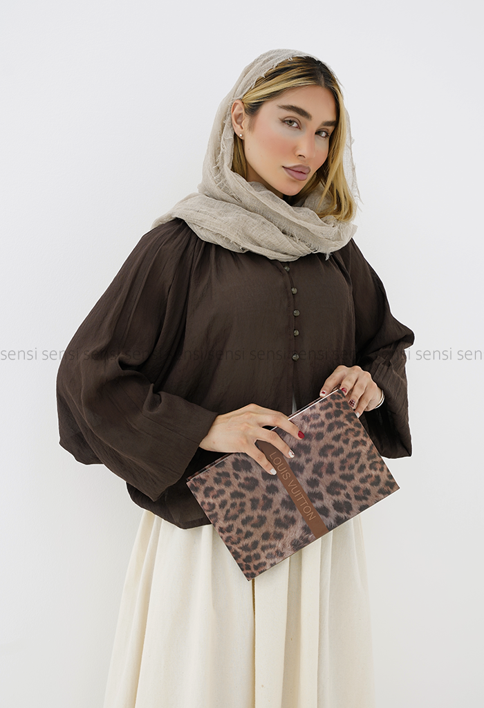 شومیز زنانه ابریشم چین دارکد1006410